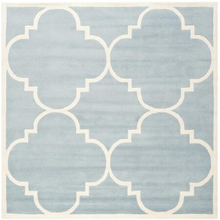 Safavieh Chatham Hand Tufted Square Rug- Blue - Ivory- 4 x 4 ft. CHT730B-4SQ